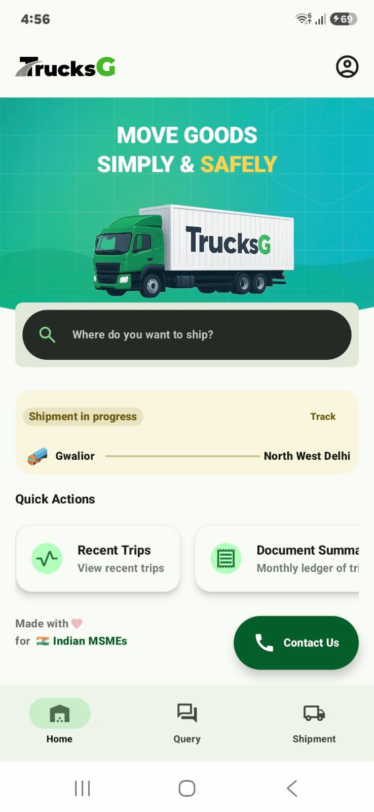Post Your Load screen